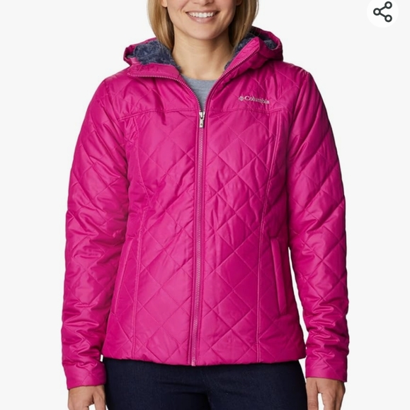 - Columbia bright pink hip length quilted vertex lightweight jacket - Picture 1 of 10